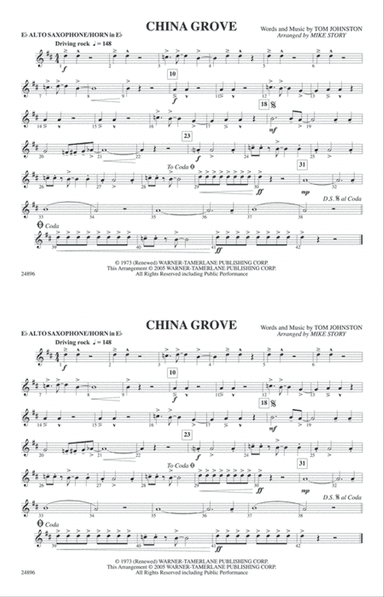 China Grove: E-flat Alto Saxophone