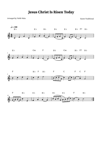 Jesus Christ Is Risen Today - Trumpet (+ chords)