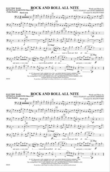 Rock and Roll All Nite: Electric Bass
