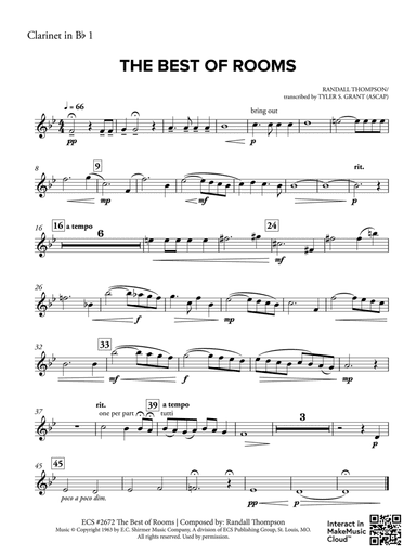 The Best of Rooms: 1st B-flat Clarinet