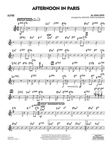 Afternoon in Paris (arr. Michael Philip Mossman) - Guitar