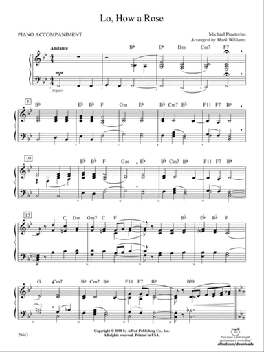 Lo, How a Rose: Piano Accompaniment