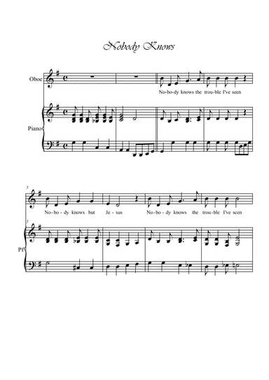 Nobody Knows. Oboe and piano