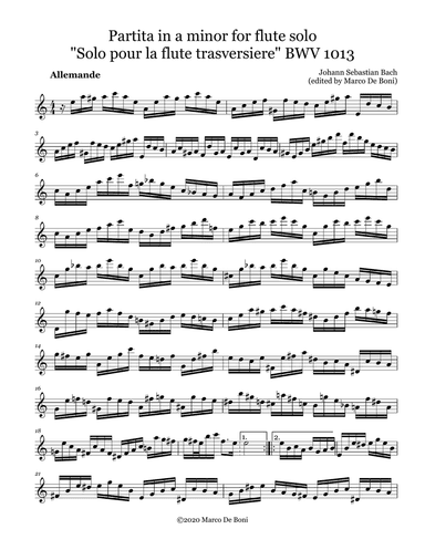 Partita in a minor for flute solo BWV 1013 (urtext)