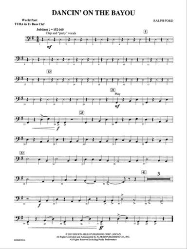 Dancin' on the Bayou: (wp) E-flat Tuba B.C.
