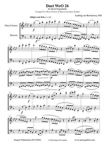 Beethoven: Duet WoO 26 for Oboe d'Amore & Bassoon