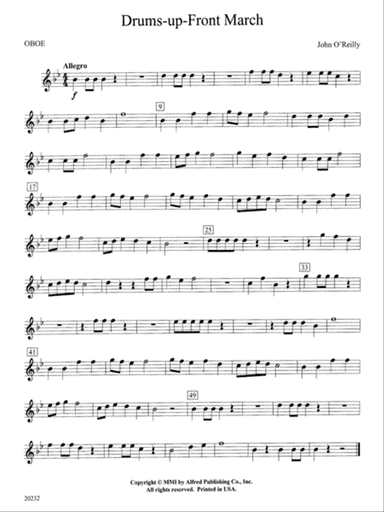 Drums-up-Front March: Oboe