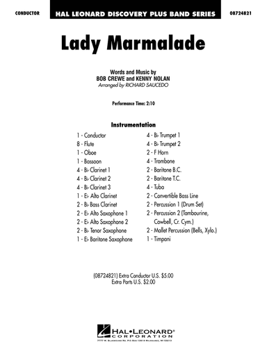 Lady Marmalade (from Moulin Rouge) (arr. Richard Saucedo) - Conductor Score (Full Score)