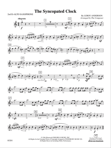The Syncopated Clock: 2nd E-flat Alto Saxophone