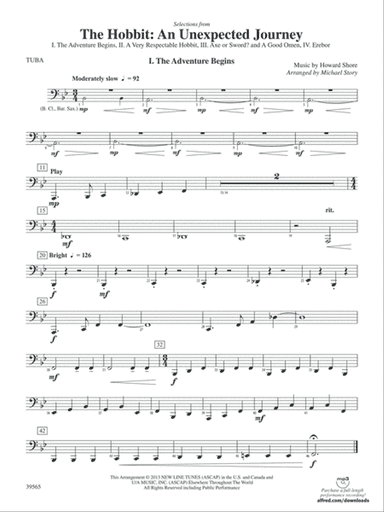 The Hobbit: An Unexpected Journey, Selections from: Tuba