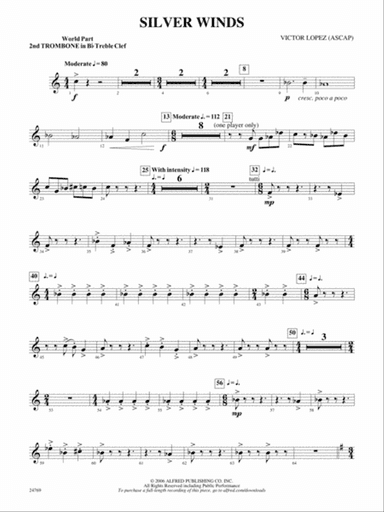 Silver Winds: (wp) 2nd B-flat Trombone T.C.