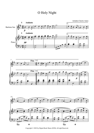 O Holy Night - Adolphe-Charles Adam (Bariton Sax + Piano)