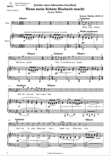 Wenn mein Schatz Hochzeit macht (B-flat minor)