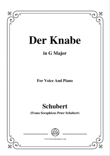 Schubert-Der Knabe,in G Major,for Voice&Piano