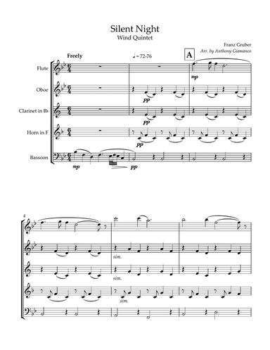 Silent Night (wind quintet)