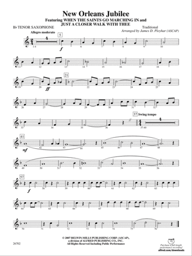 New Orleans Jubilee: B-flat Tenor Saxophone