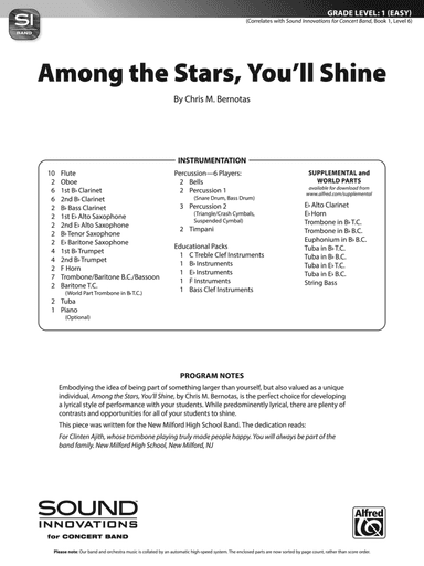 Among the Stars, You'll Shine: Score