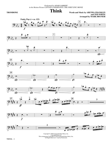 Think (from Captain Underpants: The First Epic Movie) (Arr. Mark Brymer) - Trombone