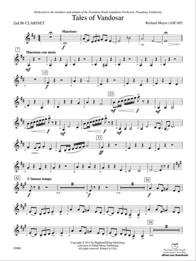 Tales of Vandosar: 2nd B-flat Clarinet
