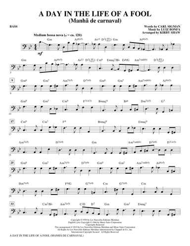 A Day in the Life of a Fool (Manha De Carnaval) (arr. Kirby Shaw) - Bass