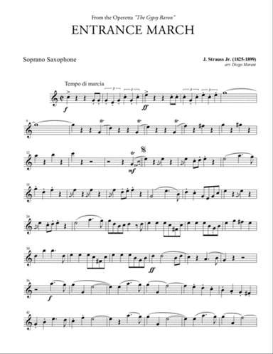 Entrance March from "The Gypsy Baron" for Saxophone Quartet