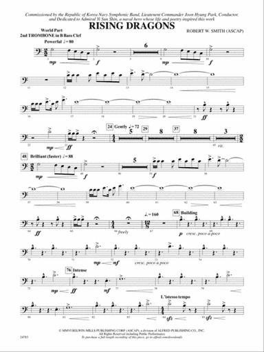 Rising Dragons: (wp) 2nd B-flat Trombone B.C.