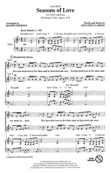 Seasons Of Love (from Rent) (arr. Roger Emerson)