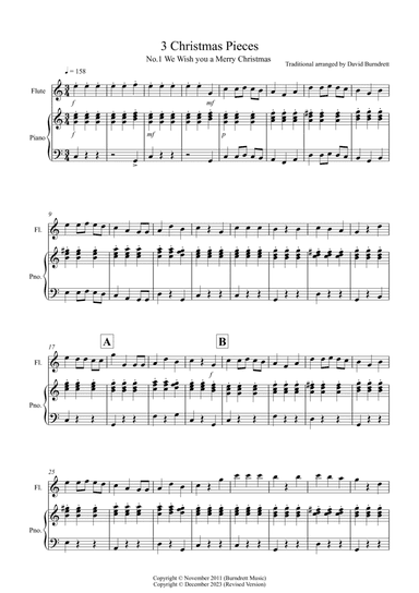 3 Easy Christmas Pieces for Flute and Piano
