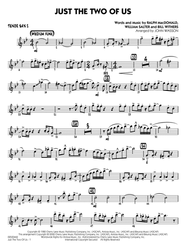 Just the Two of Us (arr. John Wasson) - Tenor Sax 2