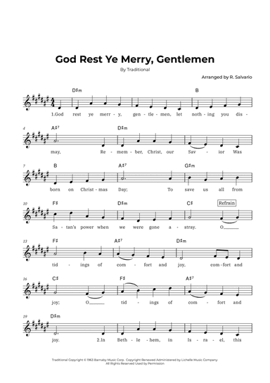 God Rest Ye Merry, Gentlemen (key of D-sharp minor)