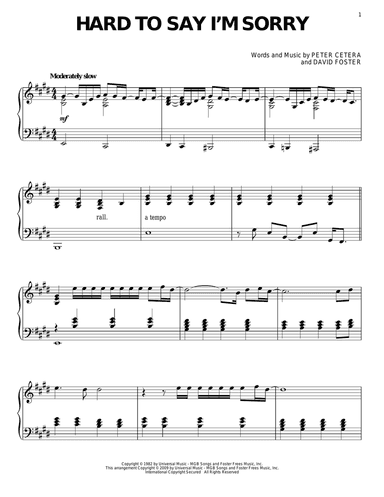 Hard To Say I'm Sorry