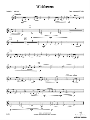 Wildflowers: 2nd B-flat Clarinet
