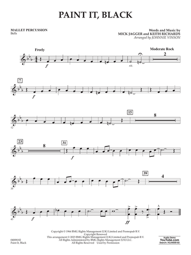 Paint It, Black (arr. Johnnie Vinson) - Mallet Percussion
