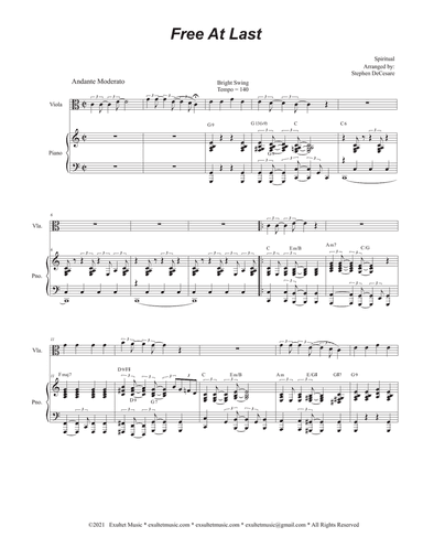 Free At Last (Viola solo and Piano)