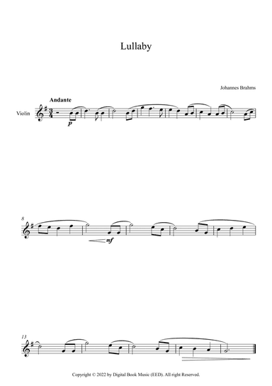 Lullaby - Johannes Brahms (Violin)