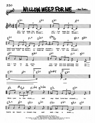 Willow Weep For Me (Low Voice)