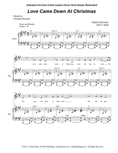 Love Came Down At Christmas (Vocal Solo)