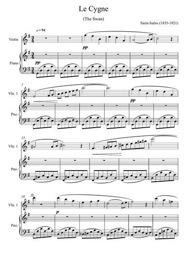 Camille Saint-Saëns - The Swan (Violin Solo)