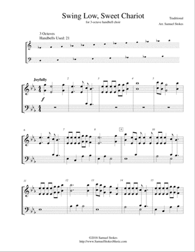 Swing Low, Sweet Chariot - for 3-octave handbell choir