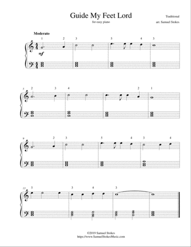 Guide My Feet Lord - for easy piano