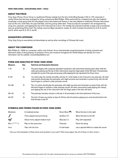 Feng Yang Song: Viola Educational Pack