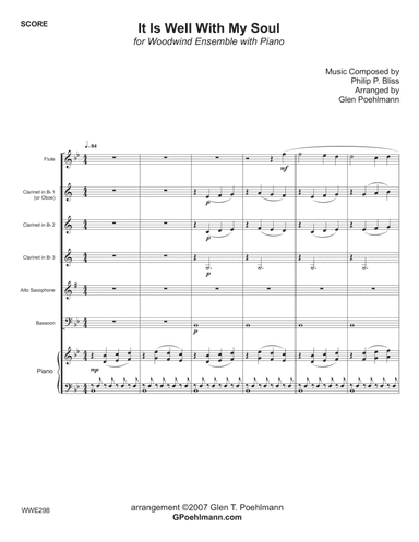 IT IS WELL WITH MY SOUL - WOODWIND ENSEMBLE with Piano Accompaniment
