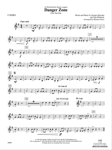 Danger Zone from Top Gun: 1st F Horn