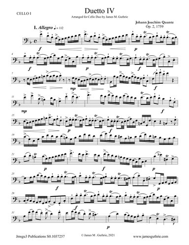 Quantz: Duetto Op. 2 No. 4 for Cello Duo