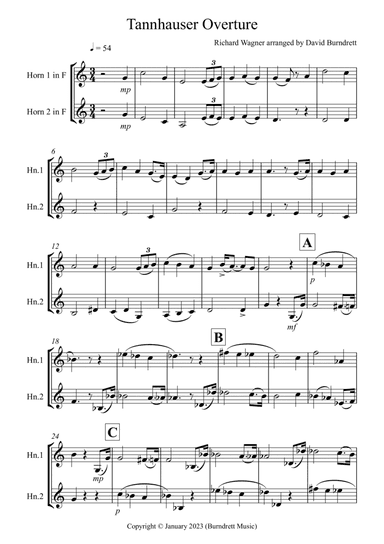Tannhäuser Overture for French Horn Duet