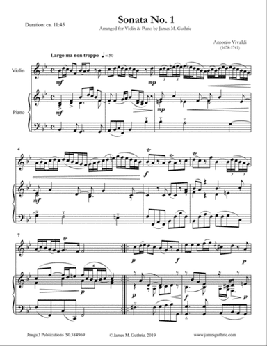 Vivaldi: Sonata No. 1 for Violin & Piano