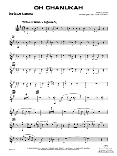 Oh Chanukah: 2nd E-flat Alto Saxophone