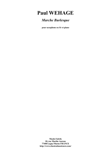 Marche Burlesque for Bb saxophone and piano