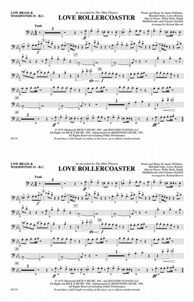 Love Rollercoaster: Low Brass & Woodwinds #1 - Bass Clef