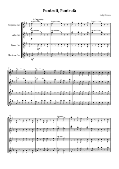 Funiculì, Funiculà - Sax Quartet